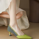 Pointed Toe Stiletto High Heels Elegant Shallow Women Shoes Spring Autumn Leather Single Shoe Temperament Women