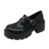 shoes platform High Heels Shoes Women Pumps Patent Leather Platform Shoes Woman Round Toe Mary Jane Shoes chunky