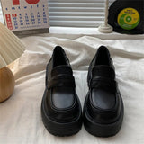 Loafers Lolita Flat Shoes Women College Leather Platform High Quality Shoes Style School Girls Jk Uniform Thick Sole