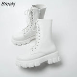 Platform Zipper Ankle Boots Soft Woman's Shoes Winter Boots2022 New Boots Ladies Lace-Up Shoes for Women