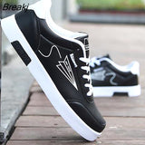 Men Shoes Spring Autumn Casual imitation leather Flat Shoes White Print Male Sneakers tenis masculino adulto