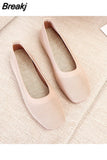 of Women 2023 Summer Fashion Knitted Mesh Breathable Ladies Loafers Comfort Square Toe Casual Flats Zapatos De