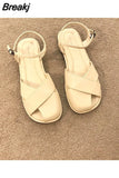 Women Rome Shoes Beach Flats Slides Summer 2023 New Trend Fashion Women Shoes Slippers Open Toe Zapatos Mujer