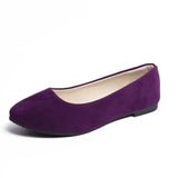 Spring Autumn Women Shoes Flock Flats Comfortable Flat Shoes Women Flats Loafers Shallow Slip on Shoes Red Black Plus