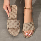Breakj Head A Character Type Flower Flat Bottom Slippers Female African Fashion A Foot Pedal Home Slippers Female