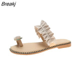 New Summer Fashion Women Slipper Pineapple Pearl Outdoor Sports Beach Opened Toe Cool Sandals Ladies Flip Flops Plus