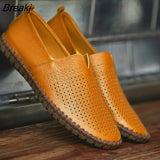 Genuine Cow leather Mens Loafers Fashion Handmade Moccasins Soft Leather Blue Slip On Men's Boat Shoe PLUS SIZE