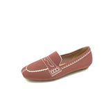 Weaving Princess Shoes Fashion Square Toe Casual Ballet Flats Shoes Women's Knitted Flat Bottom Soft Sole Walking