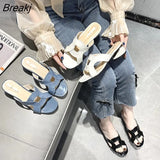 Fashion Party Shoes for Women Brown Green Ostrich Toe Flat Shoes for Work and Beach Summer