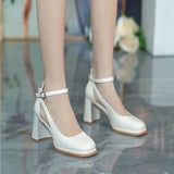 Women's Shoes Pumps Heeled Footwear Wedge with Platform Waterproof Sandals for Woman High Heels Chunky Summer 2023 Block Heel