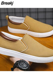 Men Canvas Slippers Male Loafers Casual Flat Canvas Black Spring Summer Plus Size 45
