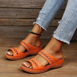 Breakj Women 2025 Flower Slope And Large Size Women's Shoes Thick Soles Casual Type Cold Slippers