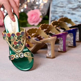 Slippers Women Wear Fashionable Water Drill Sandals Summer New Open-Toed Sandals Low-Heeled