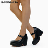 New Platform Pumps Woman Mary Janes Shoes 2023 Spring High Platform Sweet Comfy Office Lady Woman Pumps Shoes Big Size
