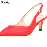 Women Sandals Sexy Pointed Toe 5cm Thin Heel Shoes Stiletto Daily all-match High Heels Buckle Strap Wedding