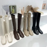 Boots And Velvet Boots 2024 New Knight Boots White Boots Online Celebrity Skinny Boots Online Celebrity