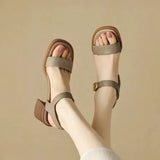 Strap Comfort Shoes for Women Clogs With Heel Open Toe High Sandals Female 2023 Summer Espadrilles Platform Thick Peep