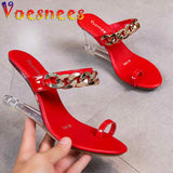 Wear Outside Summer Slippers Candy Color Sandals Ankle Strap 8CM Walk Show Super High Heels Peep Toe Wedding Women