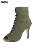high heels women 2023 fashion lace up fish mouth thin heel sandals summer plus size stripper women