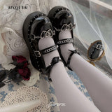 New Designer Ladies Platform Lolita Mary Janes Pumps Fashion Chain Wedges High Heels Women's Pumps Party Gothic Shoes