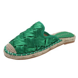 Rubber Flip Flops Loafers Female Shoes Flower Slippers Casual Slides Hawaiian 2023 Luxury Flat Round Toe Hoof Heels Fabric