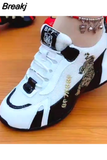 White Shoes Sports Shoes Women's Auspicious Tiger Embroidery Breathable Women's Shoes Low-top Color Matching