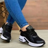 New Thick Bottom Sneakers Fashion Casual Wedge Sneakers Ladies Lace Up Mesh Women Vulcanized Shoes Plus Size Women's