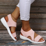 Breakj Large Size New Solid Color Elastic Set Foot Fish Mouth Heel Fly Web Surface Casual