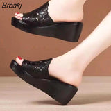for Women 2023 Summer Slope Heel Sandals Thick Bottom High Heel Waterproof Platform Fashion Slope Heel Sandals