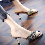 Summer Women High Heels Sandals Open-toepeep High Heels Ladies Sandals Personalized Rhinestone Stiletto