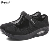 New Women's Light Fashion Breathable Mesh Wedge Heels Shoes Casual Shoes Mesh Outdoor Sports Running Designer