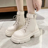 Breakj New Handsome Small Thick Bottom Casual Black British Style Ankle