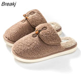 Korean Cute Slippers for Women Girls Retro Fluffy Warm Slippers Female Indoor House Flat Cotton Shoes Zapatillas