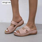 Women Embroider Flower Colorful Ethnic Casual Sandals Comfortable Soft Slippers Flat Platform Open Toe Outdoor Beach