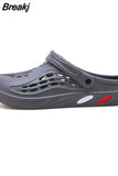 Men Garden Shoes Black Beach Flat Sandals Slippers Men Sandals Summer Hole Shoes