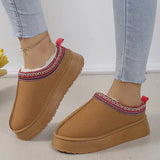 Women Plush Warm Snow Boots Winter 2023 Thick Bottom Non Slip Faux Suede Slippers Shoes Woman Comfort Slip On Platform