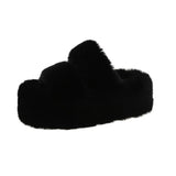 Thick-Soled Woolen Slippers For Women's 2024 Autumn And Winter New Korean Parallel Bars Soft-Soled Outdoor Cotton