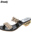 New Women Shoes Slippers Summer Beach Sandals Fashion Women Rhinestone Outdoor Slippers Flip Flops Shoes Women