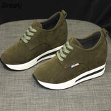 Shoes Women Casual Lace Up High Heels Female Wedges Sneakers Fashion Breathable Comfort Increase Within Shoes for