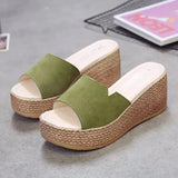 Sandals Women 2023 New Korean Fashion Wedge Shoes Ladies High Heels Thick Bottom Mules Summer Casual Female