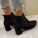 Autumn Winter Women Boots Pointed Toe Slip on Female Ankle Booties Fashion Simple Low Heel Short Chelsea Boots Botas