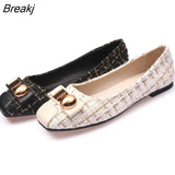 Summer Fashion Brand Office Ladies Shoes Women Flats Flat Casual Woman Boat Shoes Plaid Plus Size 42