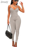 Sexy Bodycon Thin Jumpsuits Women Sleeveless Solid Romper Casual Sport One Piece Playsuits Summer Slim Clothing