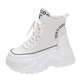 Pink Chunky Platform Motorcycle Boots Women Thick Bottom Lace Up Ankle Botas Mujer Autumn Winter 2023 Vulcanized