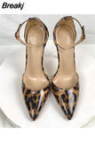 Print Sexy Women Pumps Shoes Women High Heels Pointed Toe Wedding Shoes 12cm Chaussure Femme QP023