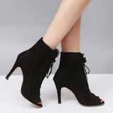 high heels women 2023 fashion lace up fish mouth thin heel sandals summer plus size stripper women