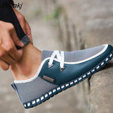 Loafers Men Spring Slip on Flats Casual Leather Shoes Breathable Mocassin Homme Luxury Brand British Driving Shoes