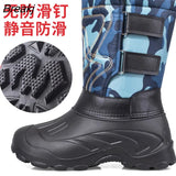 Degree Winter Camouflage Snow Men Boots Rain Shoes Waterproof With Real Wool Warm Male Casual Mid-Calf Work Fishing Boot