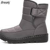 Plush Boots Waterproof Hook Loop Velvet Women Shoes Long Tube Outdoor Snow Boots New Winter botas mujer invierno