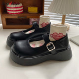 Lolita Shoes Women Japanese Cute Vintage Mary Janes Shoes Platform Chunky High Heel College Student Cosplay beige